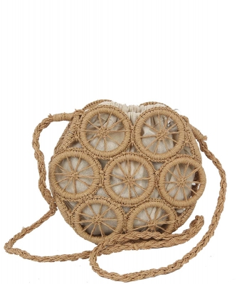 Straw Crochet Crossbody Bag YW-0012 TAN